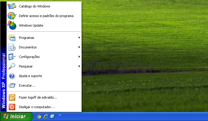 Menu Iniciar clássico no Windows XP (Foto: Reprodução/Edivaldo Brito)