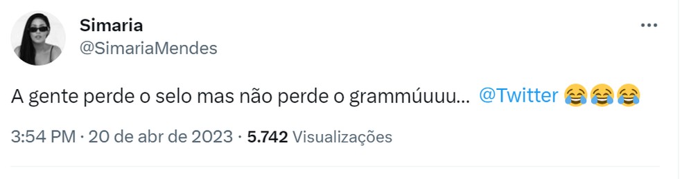 Simaria também perde selo verificado no Twitter — Foto: Reprodução