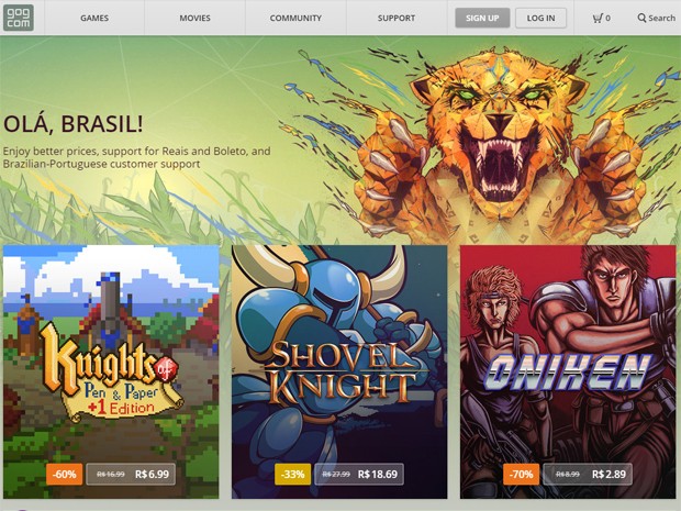 GOG.com, loja virtual de games clássicos, chega oficialmente ao Brasil (Foto: Reprodução/GOG.com)