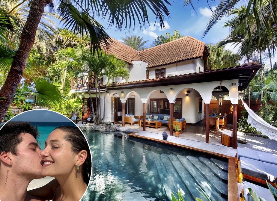 Sasha Meneghel e o marido, João Figueiredo, escolheram resort de luxo em Curaçao que tem diárias de até R$ 13 mil