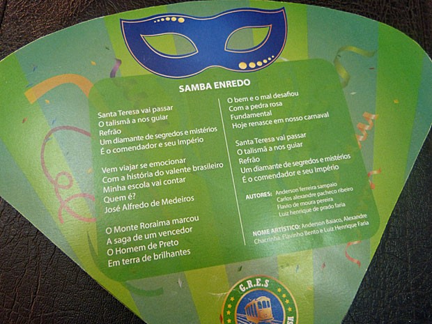 Letra do samba-enredo foi escolhida em um concurso lançado no Gshow (Foto: Gshow)