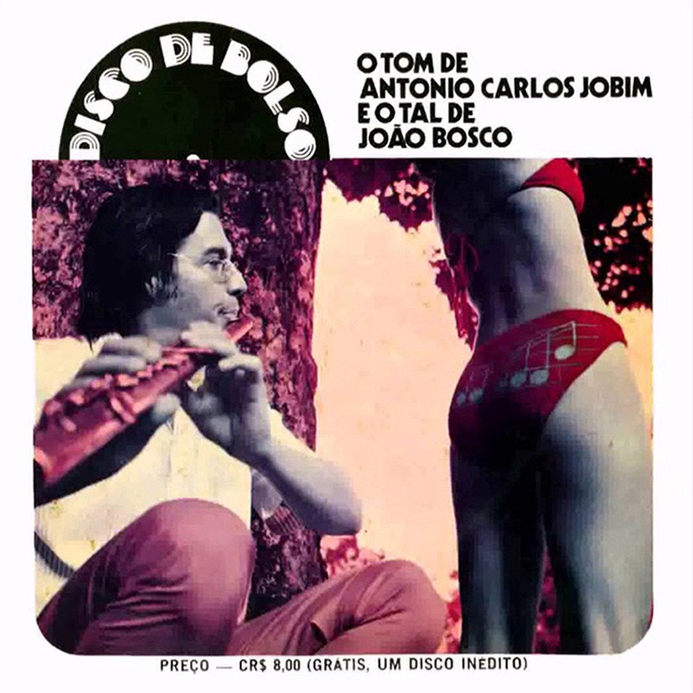 Capa do single duplo 'O tom de Antonio Carlos Jobim e o tal de João Bosco', da série 'Disco de bolso' — Foto: Reprodução