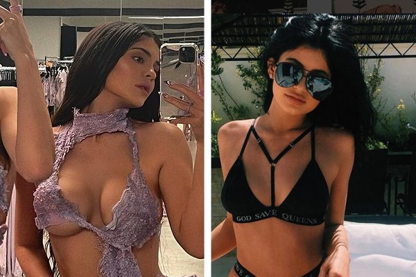 Kylie Jenner em 2022 (à esq.) e em foto de 2015 (à dir.) (Foto: reprodução / Instagram)