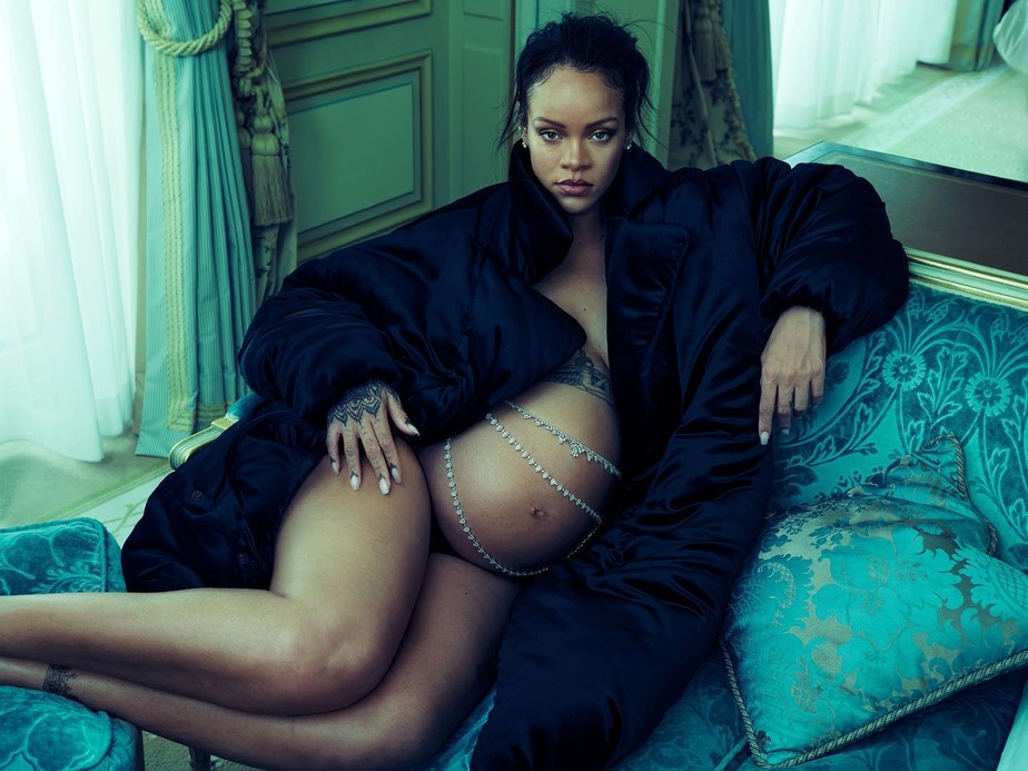 A cantora Rihanna grávida Reprodução do Instagram