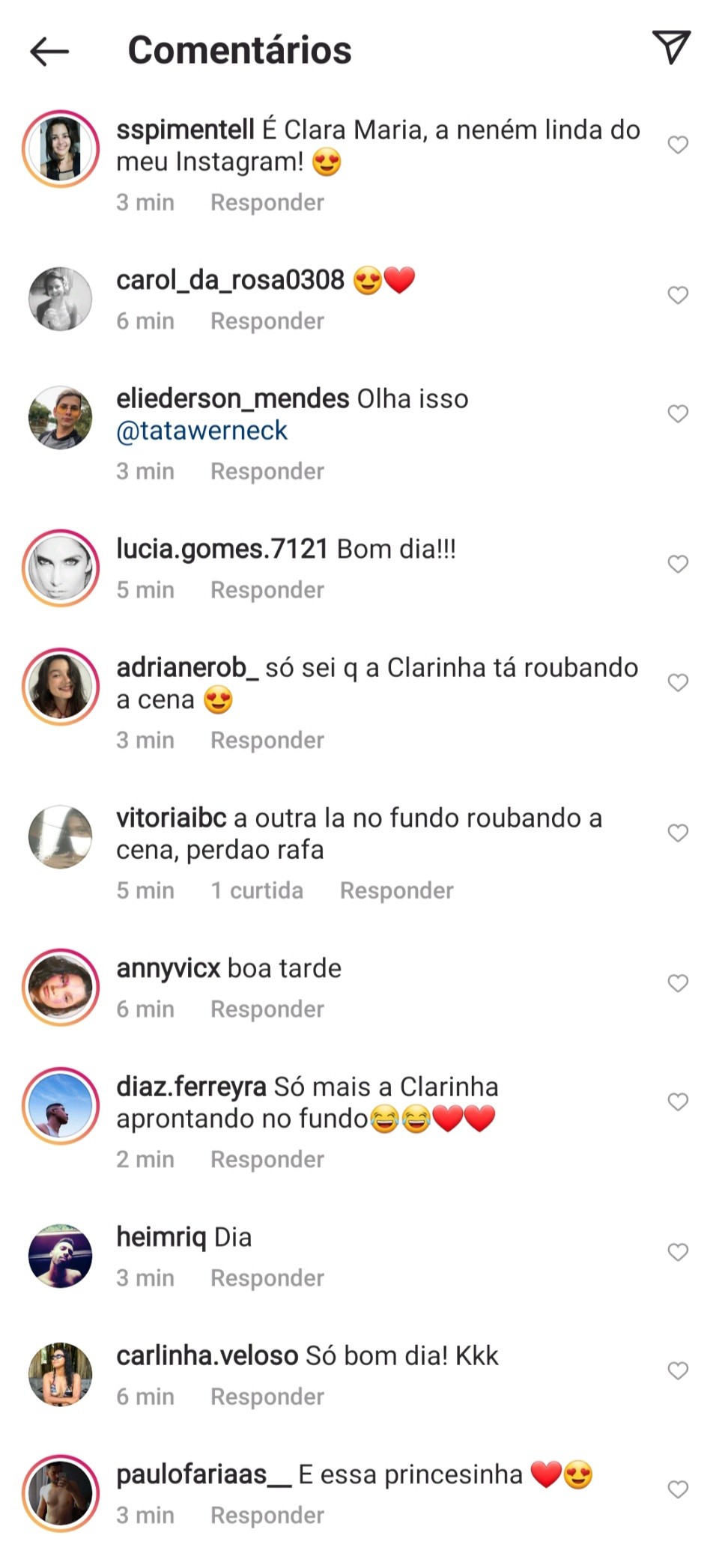 Internautas comentam presença de Clara maria em foto de Rafael Vitti  (Foto: Reprodução / Instagram )