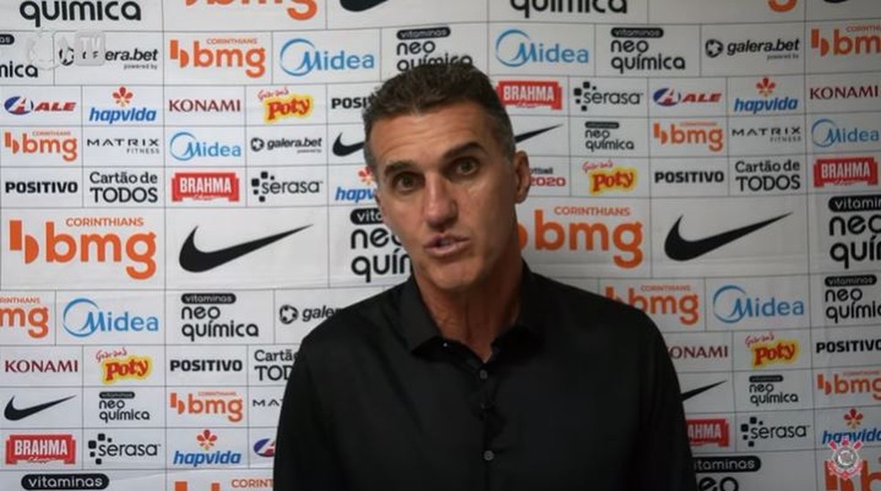 Vagner Mancini em entrevista coletiva após Mirassol x Corinthians — Foto: Reprodução