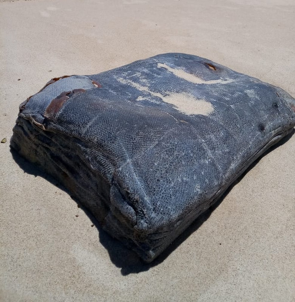 Mais "caixas misteriosas" são encontradas no Litoral do Ceará, em São Gonçalo do Amarante. — Foto: José Cláudio de Araújo/ Arquivo Pessoal