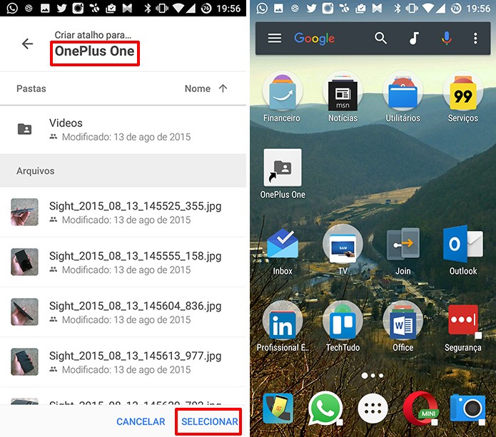 Usuário deve navegar até pasta que deseja fixar na tela inicial do Android (Foto: Reprodução/Elson de Souza)