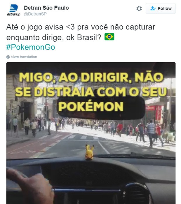 G1 - Detran faz campanha para alertar jogadores de Pokémon Go no Rio -  notícias em Rio de Janeiro