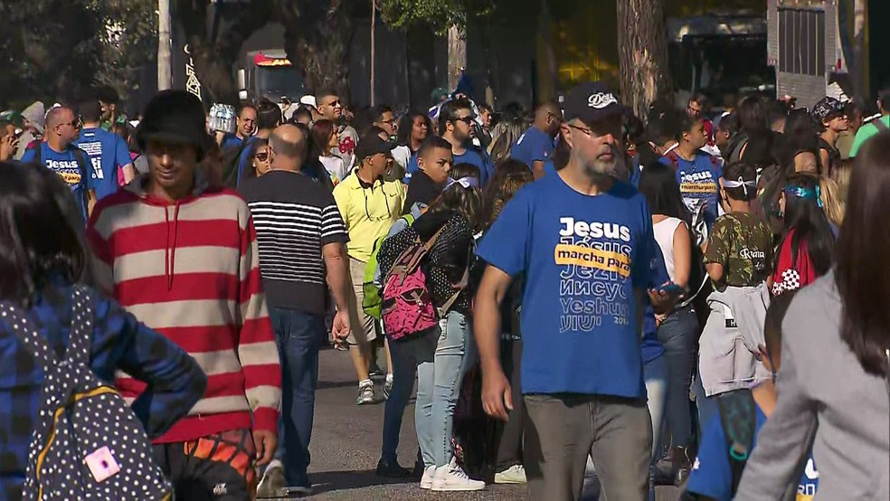 Marcha para Jesus 2018 (Foto: reprodução/TV Globo )