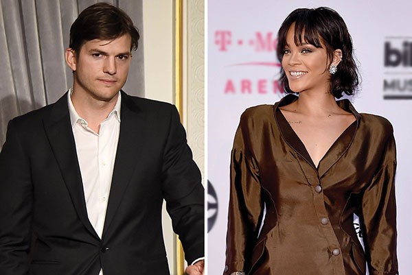 Ashton Kutcher e Rihanna (Foto: Getty Images)