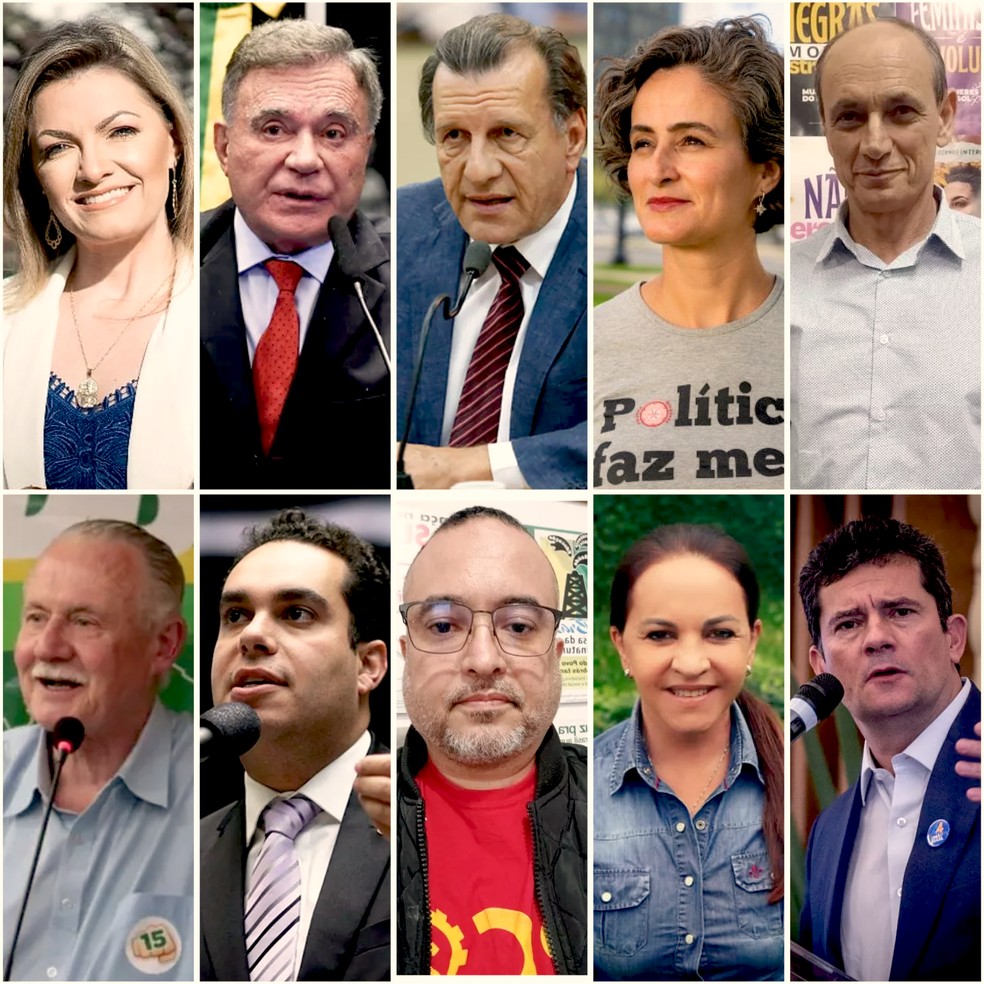 Em convenção partidária, 10 nomes foram indicados como pré-candidatos ao Senado pelo Paraná — Foto: Artes/RPC Curitiba