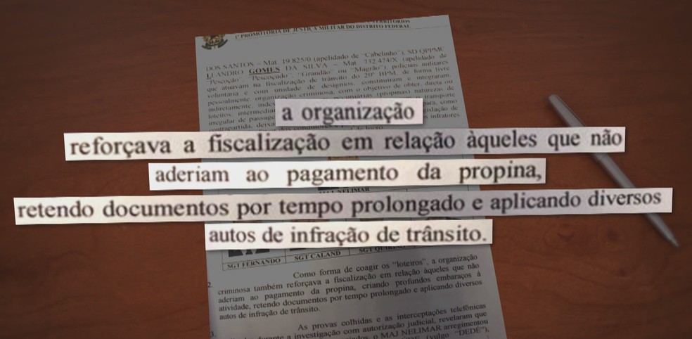 MP denuncia pagamento de propina a PMs para liberar transporte pirata no DF — Foto: TV Globo/Reprodução 