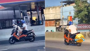 Cachorro 'pilotando' moto em avenida do Rio viraliza