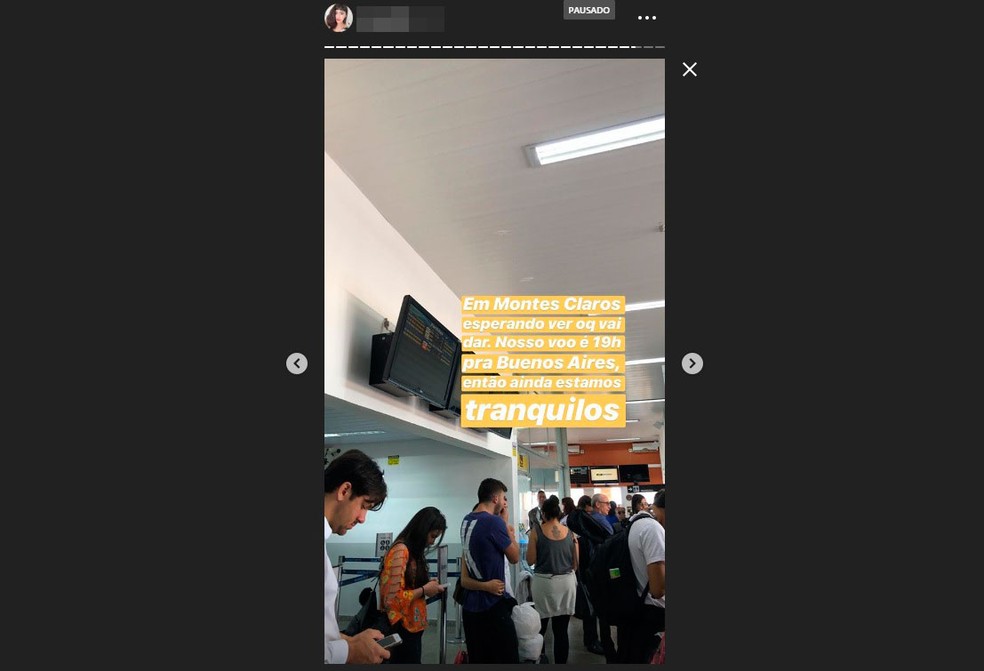 Passageiros no aeroporto de Montes Claro, em Minas Gerais â?? Foto: ReproduÃ§Ã£o/Instagram