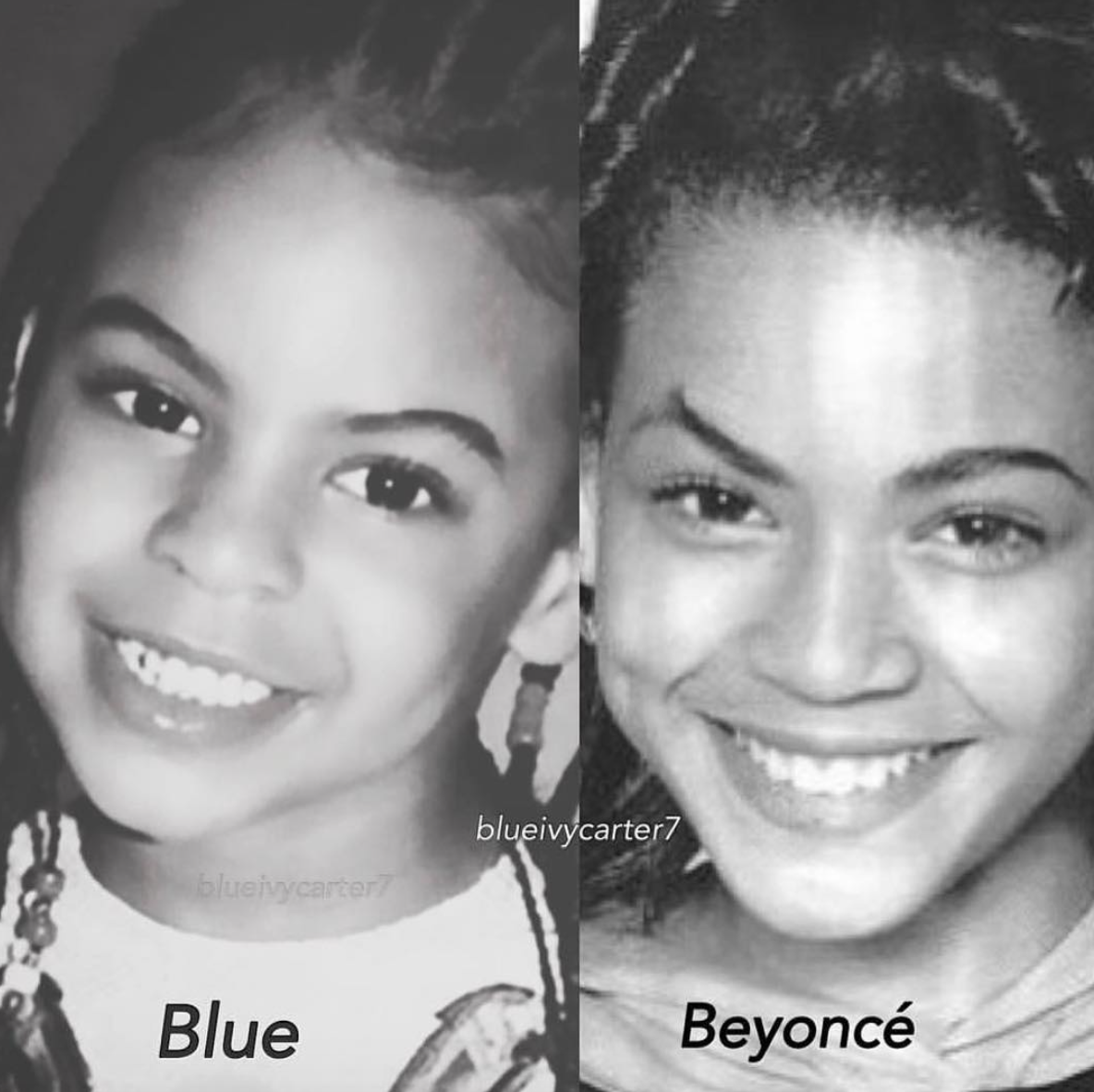 Blue Ivy e Beyoncé quando pequena (Foto: reprodução/Instagram)