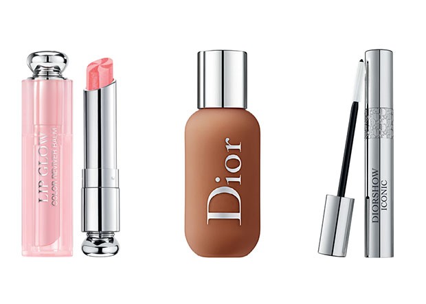 Dior Lip Glow (R$ 159); Dior Backstage Foundation (R$ 215); Dior Iconic mascara (R$ 175) (Foto: Divulgação)