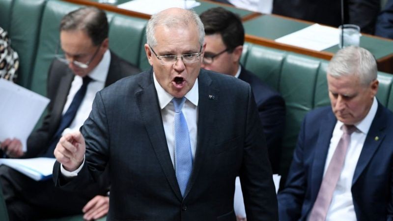 O primeiro-ministro da Austrália, Scott Morrison, foi criticado por sua ação lenta sobre o problema ambiental (Foto: TRACEY NEARMY)