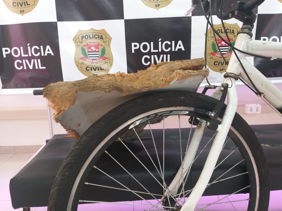 Bicicleta e objetos utilizados pelo suspeito foram apreendidos em Lins — Foto: Polícia Civil/Divulgação