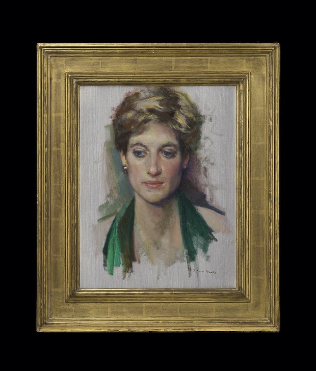 A pintura do artista Nelson Shanks foi feita em 1994, três anos antes da morte da princesa Diana  (Foto: Philip Mould & Company / Reprodução)