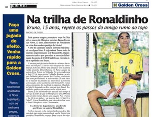 Bruno, 15 anos, na trilha de Ronaldinho (Foto: Reprodução)