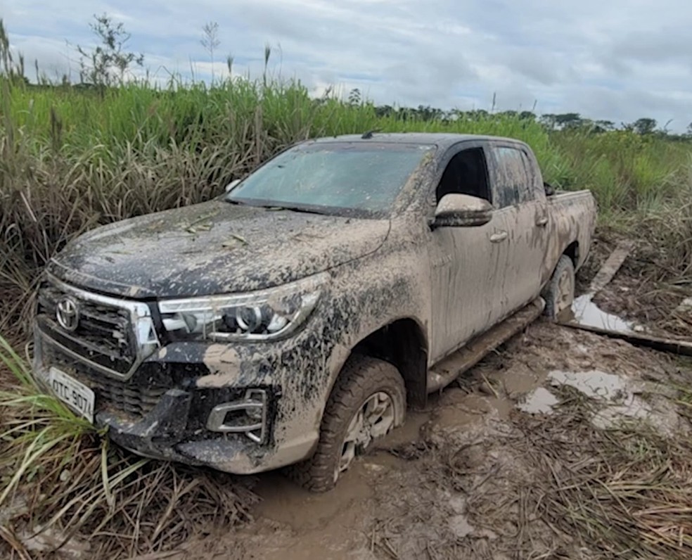 Caminhonete roubada no Vale do Jamari (RO) — Foto: Polícia Civil de Rondônia/Divulgação