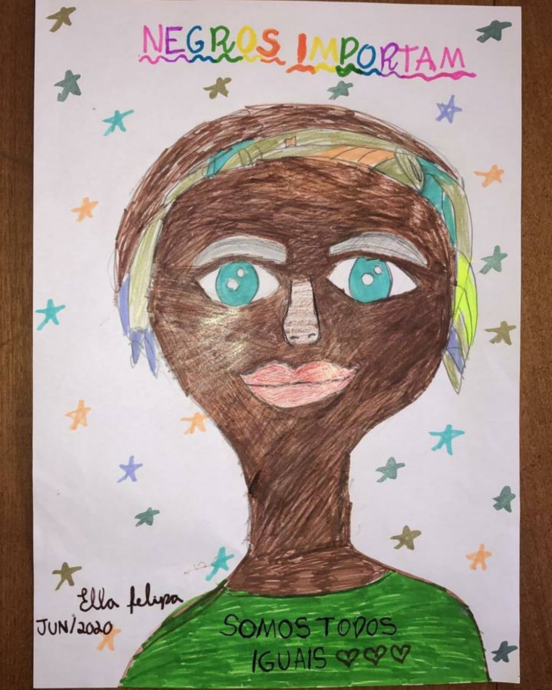 Desenho da Ella, de 9 anos (Foto: Instagram)