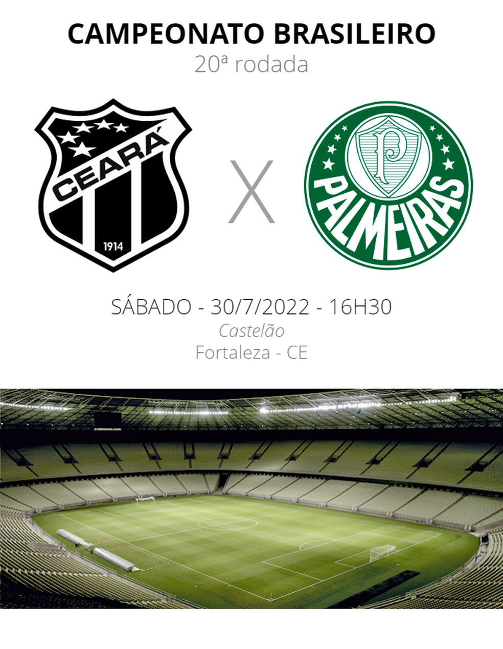 Ficha Cear� x Palmeiras Brasileir�o � Foto: ge