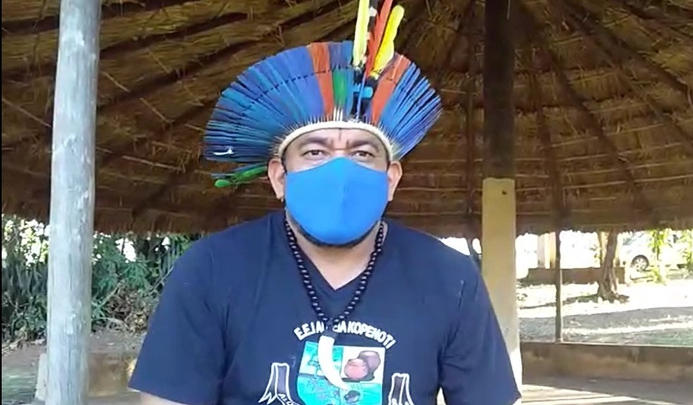 Cacique de aldeia que teve primeiro caso de Covid-19 pede por mais testes, Chic&atilde;o Terena &mdash; Foto: Arquivo pessoal