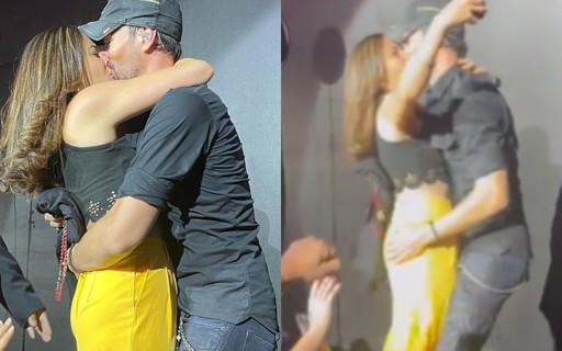 Enrique Iglesias dá beijão em fã durante show