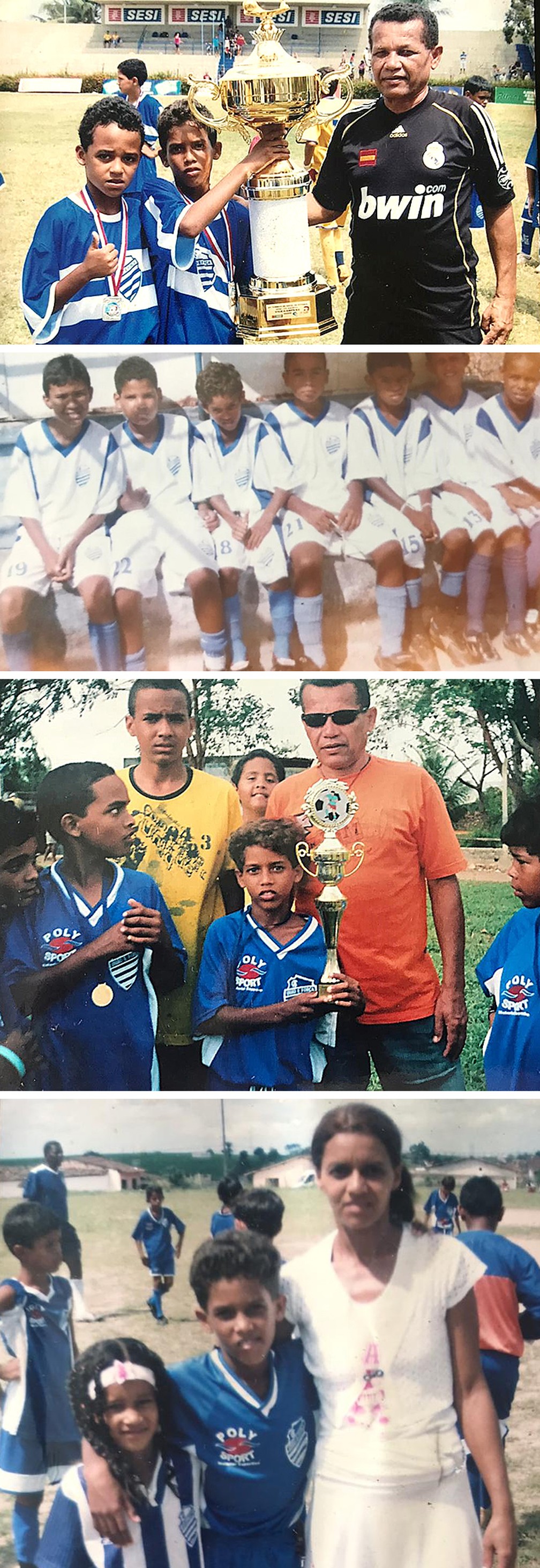 Fotos de Pedrinho na infância, com a camisa do CSA — Foto: Arquivo pessoal