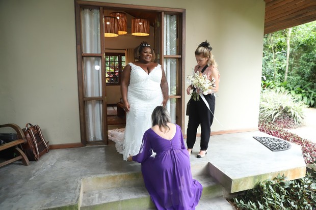 Jojo vestida de noiva para seu casamento (Foto: Daniel Pinheiro/ AgNews)
