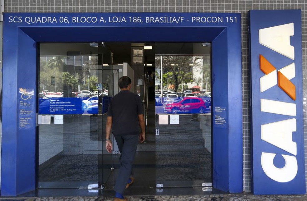 Fachada de agência da Caixa Econômica Federal, em Brasília  — Foto: Marcelo Camargo/Agência Brasil