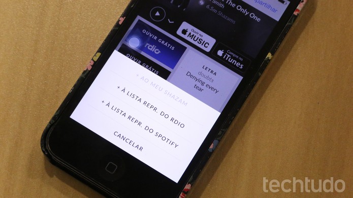 Shazam agora permite adicionar faixas ao Spotify e Rdi (Foto: Maria Clara Pestre/TechTudo)