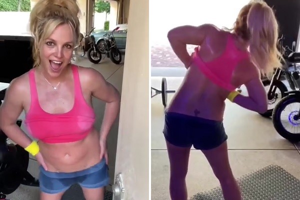 Britney Spears dançando após treino (Foto: Instagram)