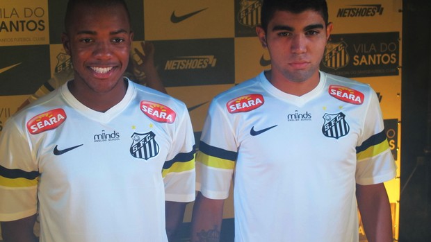 Victor Andrade e Gabigol, atacantes do Santos (Foto: Bruno Gutierrez)