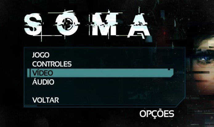 SOMA: menu Opções permite ao jogador alterar as configurações do jogo (Foto: Reprodução/Paulo Vasconcellos)