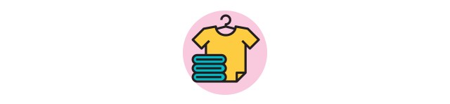 Ícone de camiseta no cabide e pilha de roupas (Foto: Ícone de camiseta no cabide e pilha de roupas (Ilustração: Flaticon))