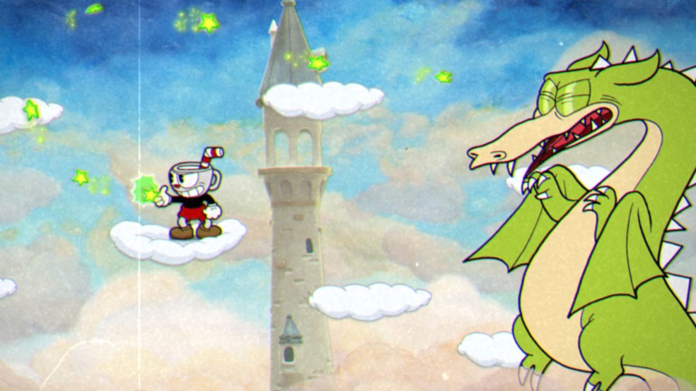 Cuphead tem um estilo visual extremamente único, mas ficou conhecido também pelo seu nível de dificuldade alto — Foto: Reprodução/Rafael Monteiro