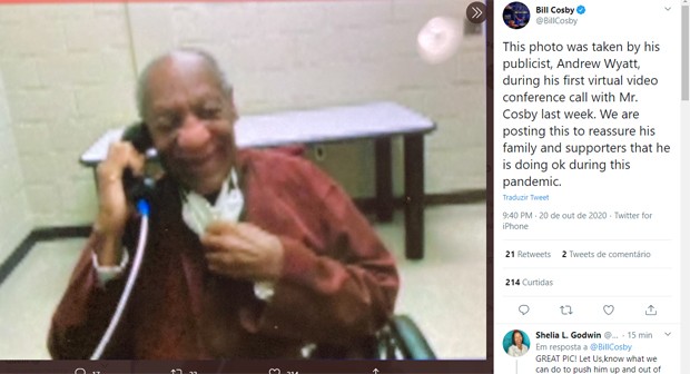 Bill Cosby na prisão (Foto: Reprodução/Twitter)