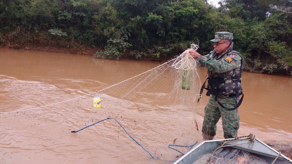 Segundo a PM ambiental, 15 pessoas foram presas por pesca irregular no período — Foto: Polícia Militar