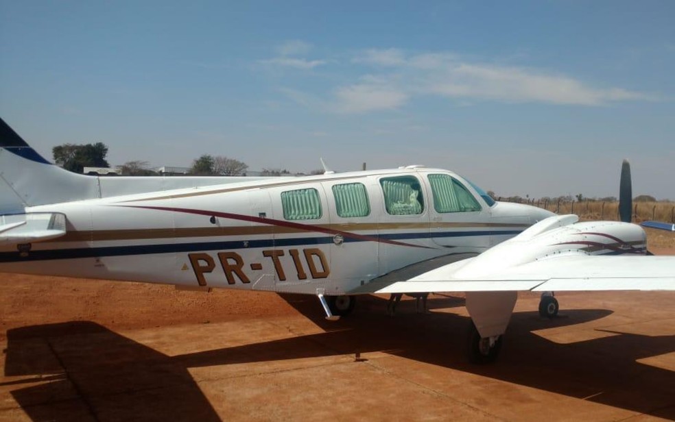 AviÃ£o usado para trÃ¡fico de drogas em GoiÃ¡s â Foto: DivulgaÃ§Ã£o/PolÃ­cia Civil