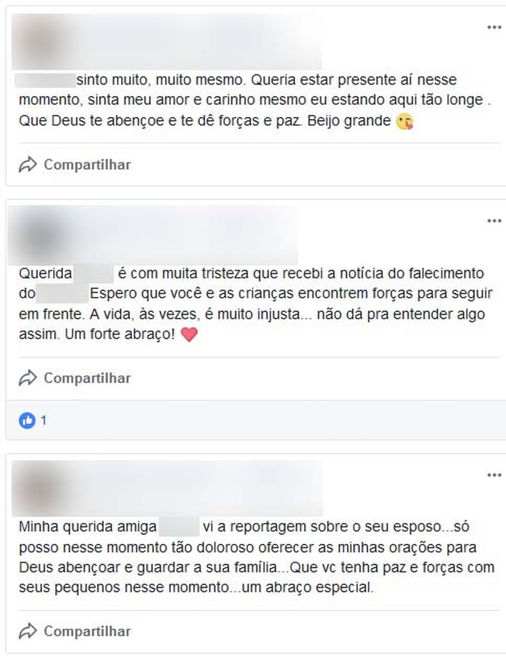 Reprodução de homenagens publicadas nas redes sociais da família do psicólogo do DF com suspeita de febre amarela  (Foto: Facebook/Reprodução)