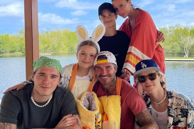 David Beckham comemora Páscoa em família (Foto: Reprodução/Instagram)