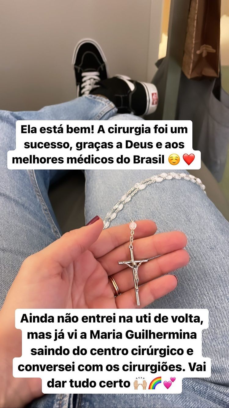 Letícia Cazarre atualiza estado de saúde da filha após cirurgia (Foto: reprodução/instagram)