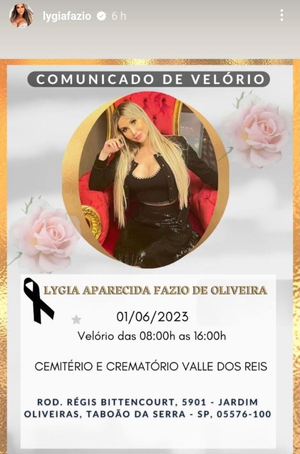 Modelo e jornalista Lygia Fazio morre aos 40 anos — Foto: Instagram