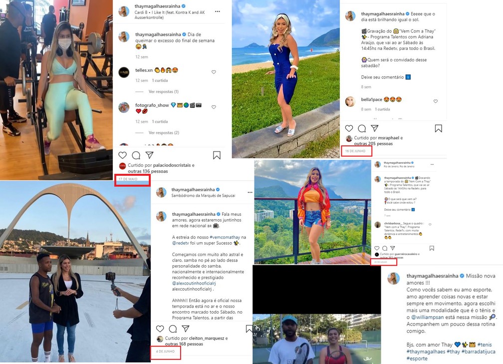 Thay e sua rotina agitada como apresentadora e rainha de bateria: em horário de expediente na Casa Civil — Foto: Reprodução