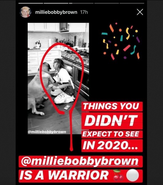 A atriz Millie Bobby Brown com a camisa do time de rugby no qual joga o suposto namorado (Foto: Instagram)