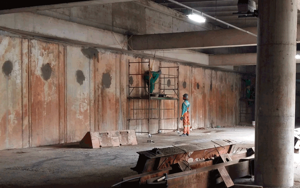 Obras da estaÃ§Ã£o do MetrÃ´ na 110 Sul, em BrasÃ­lia (Foto: MetrÃ´-DF/divulgaÃ§Ã£o)