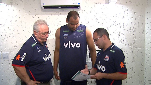 Lula Ferreira, Paulão Prestes e Fúlvio Ventura, Franca Basquete (Foto: Reprodução EPTV)